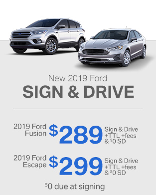2019 Ford Escape & Fusion Sign & Drive