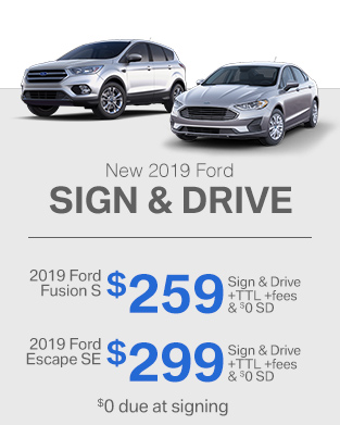 2019 Ford Escape & Fusion Sign & Drive