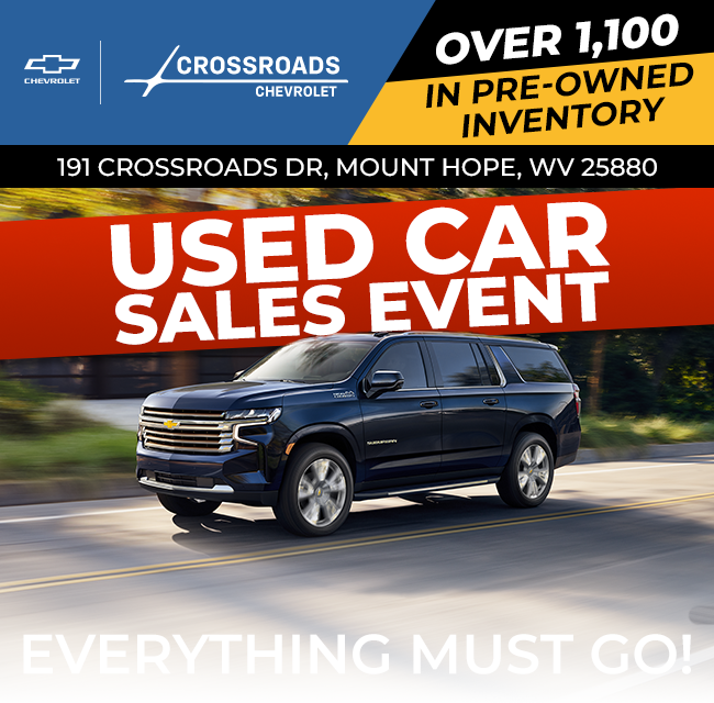 Used car sales event at Crossroads Chevrolet