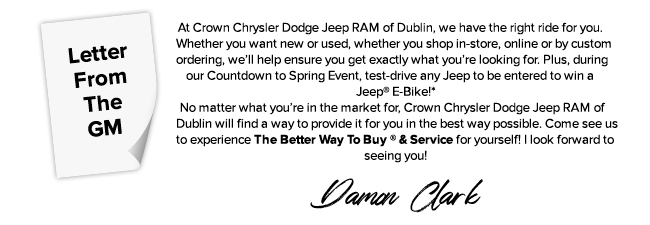 Letter From The GM Daman Clark