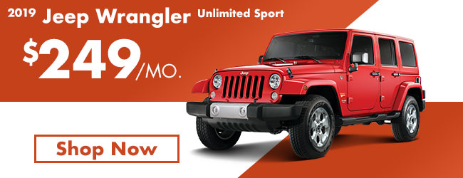 2019 Jeep Wrangler Unlimited Sport $249 per month