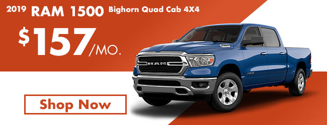 2019 RAM 1500 bighorn quad cab 4x4 $199 per month