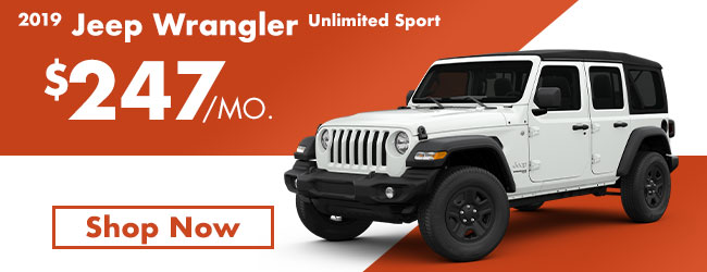 2019 Jeep Wrangler Unlimited Sport $247 per month
