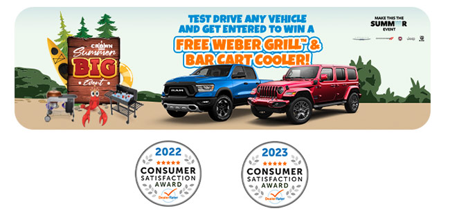 test drive any vehicle get entered to win grill