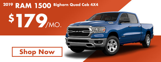 2019 RAM 1500 bighorn quad cab 4x4 $179 per month