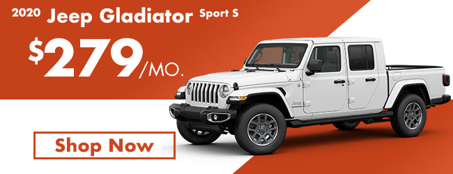 2020 Jeep Gladiator Sport S $279 per month
