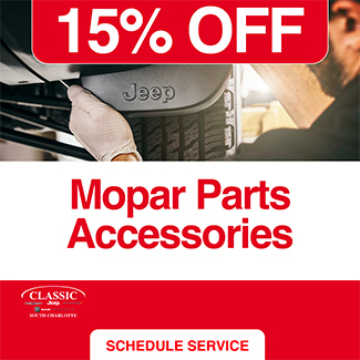 15 percent off Mopar parts and accessories