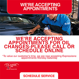 Were accepting appointments for oil changes - call or schedule online