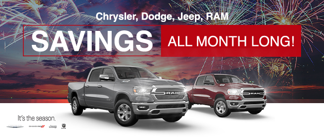 Chrysler Dodge Jeep RAM - saving all month long