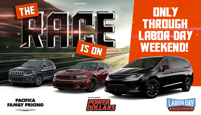 The Race Is On Only Through Labor Day Weekend!