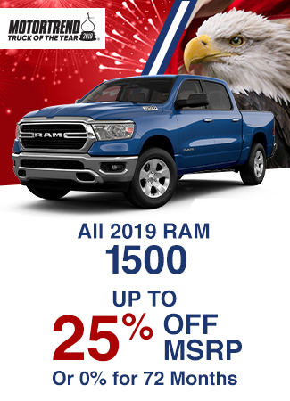 All 2019 RAM 1500 Up To 25% Off MSRP or )% for 72 months