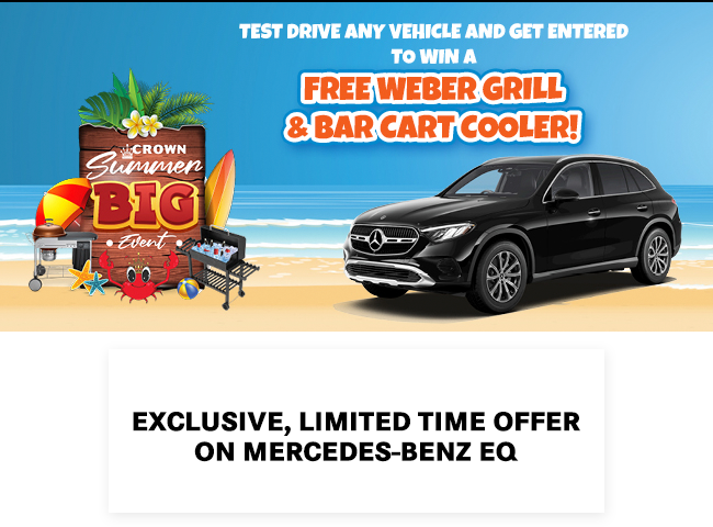 test drive and get entered to win a Weber grill