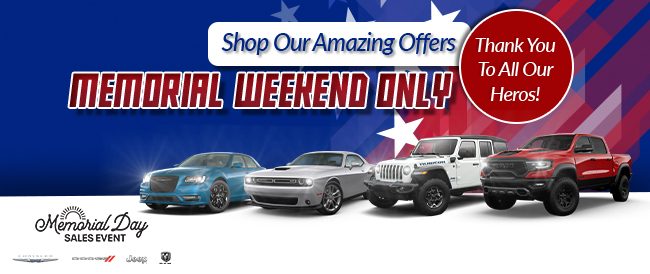 Shop our amazing offers  - memorial weekend only - thank you to all our heros