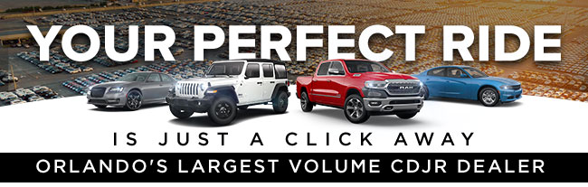 Your perfect ride is just a click away, Orlando's largest volume CDJR dealer
