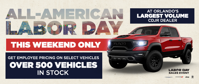 All American Labor Day this Weekend Only, get employee pricing on select vehicles