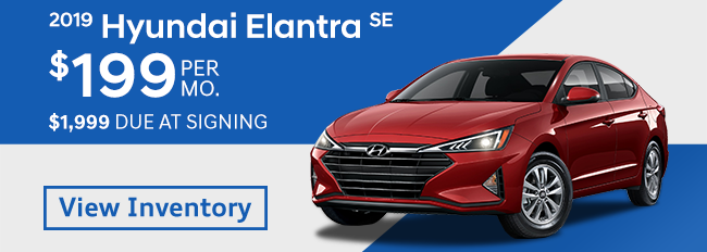 2019 Hyundai Elantra SE lease for $199 per month $1,999 due at signing