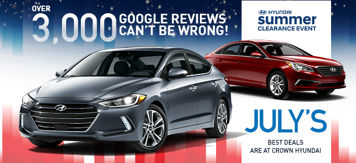 Over 3,000 Reviews Can't Be Wrong! July's Best Deals Are At Crown Hyundai 