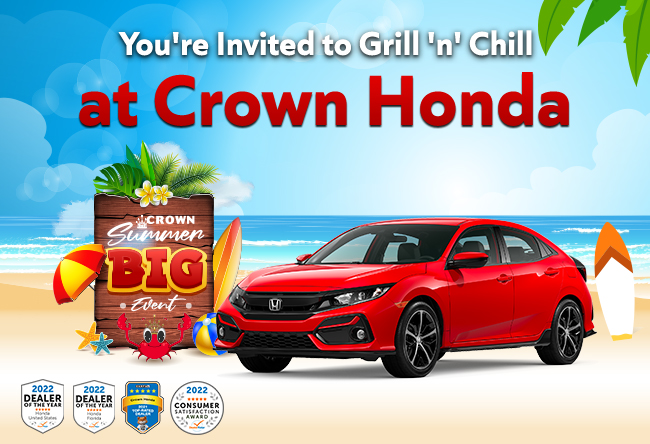 Crown Honda Invites you to grill n chill - Test drive to win a big green egg and yeti cooler