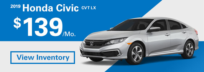 2019 Honda Civic CVT LX $139 per month