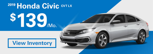 2019 Honda Civic CVT LX $139 per month
