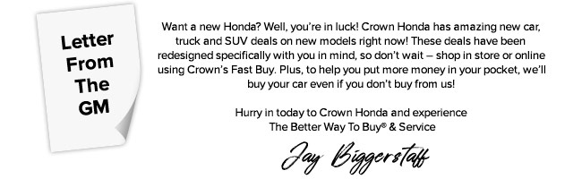 Letter from GM Jay Biggerstaff