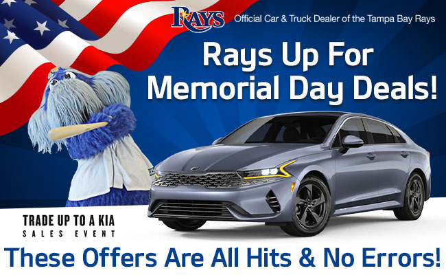 Rays up for memorial day deals