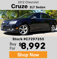2012 Chevrolet Cruze 2LT Sedan Buy for $8,992