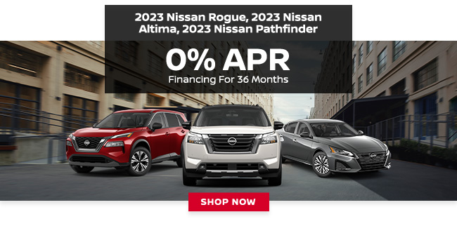 Zero percent apr for 36 months available on select 2023 Nissan vehicles