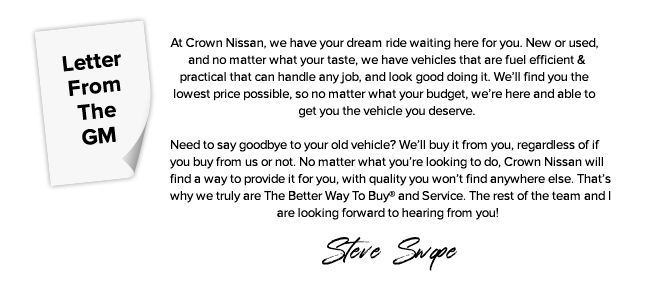 Letter From The GM Steve Swape