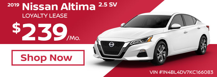 2019 Nissan Altima 2.5 SV Loyalty Lease $239 per month