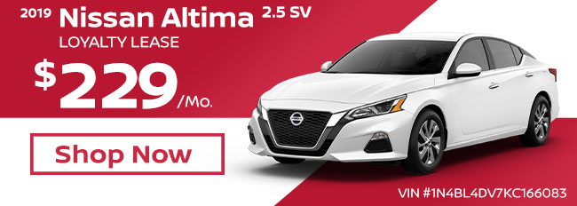 2019 Nissan Altima 2.5 SV Loyalty Lease $229 per month