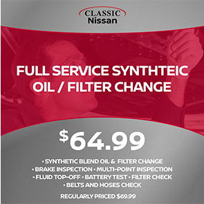 Full Service Synthteic oil and filter change