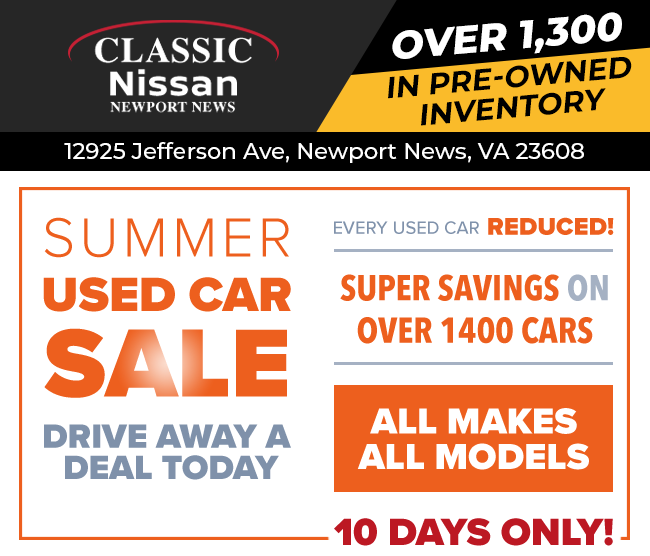 Classic Nissan Newport News Over 1,300 in Pre-Owned inventory