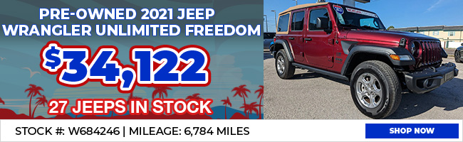  Pre-Owned 2021 Jeep Wrangler Unlimited Freedom