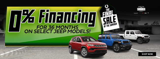 0% financing for 36 months on select Jeep models!