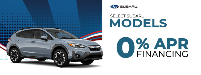 select Subaru models at 0% APR financing