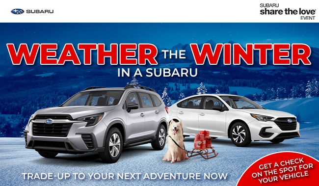 Weather the winter in a Subaru - Trade-up to you next adventure now