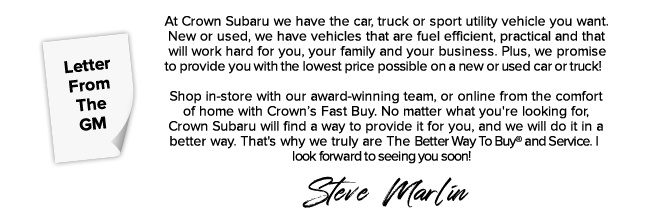 Letter From The GM Steve Martin