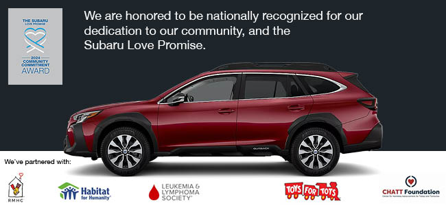 We are honored to be nationally recognized for our dedication to our community and the Subaru Love Promise