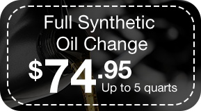 Full Synthetic Oil Change special price