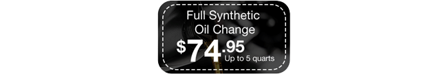 full synthetic oil change, up to 5 quarts