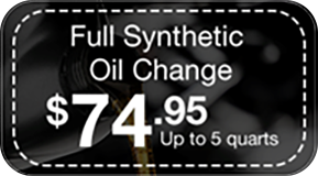 full synthetic oil change, up to 5 quarts