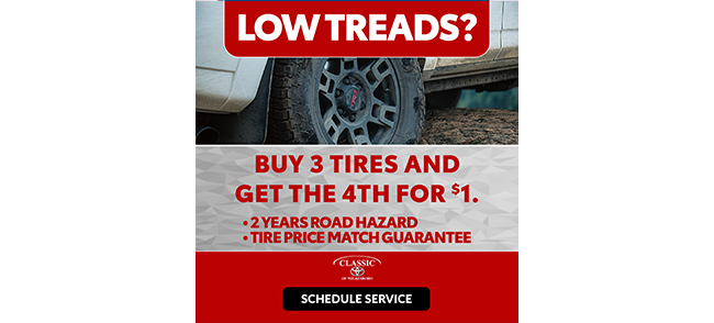 buy 3 tires get 4th for $1 offer