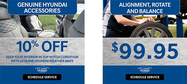 10% off hyundai accessories  and balance and rotate tires offer