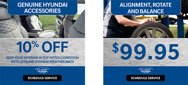 10% off hyundai accessories  and balance and rotate tires offer