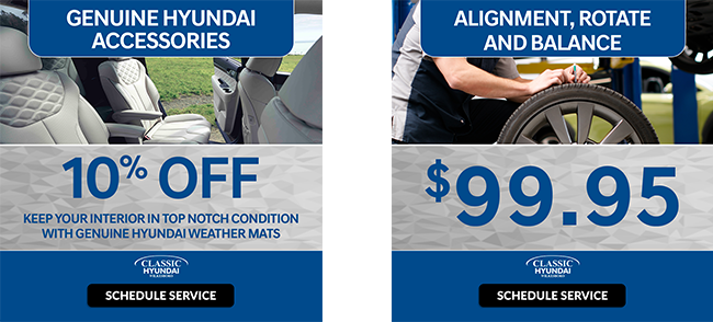 10% off hyundai accessories and balance and rotate tires offer