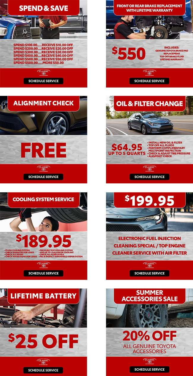 All Toyota service Specials