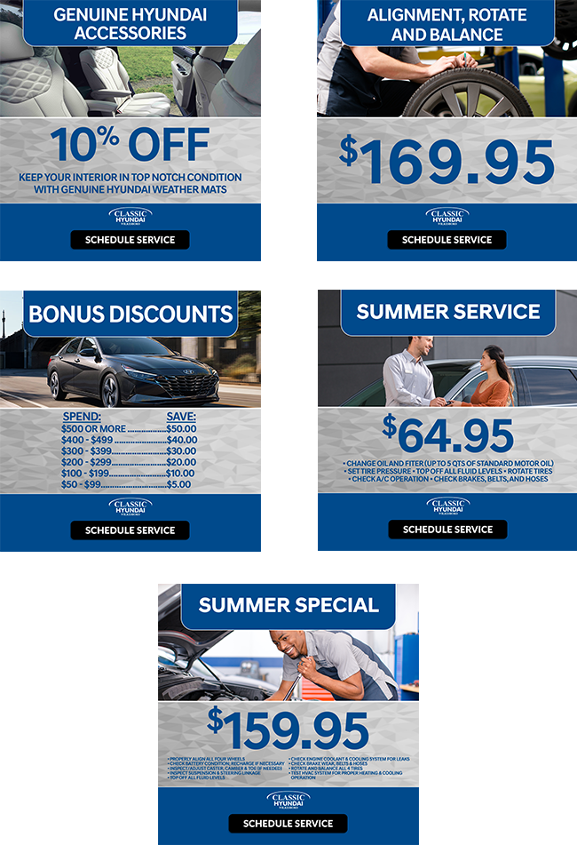 All Hyundai service specials