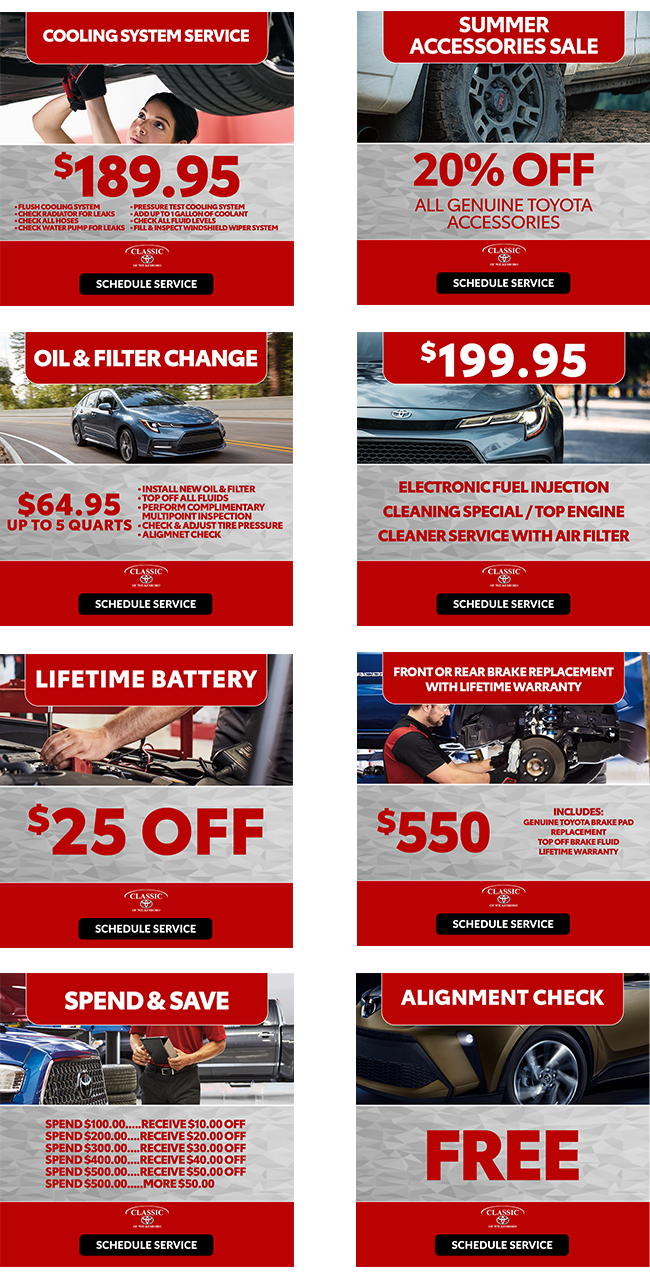 All Toyota service Specials