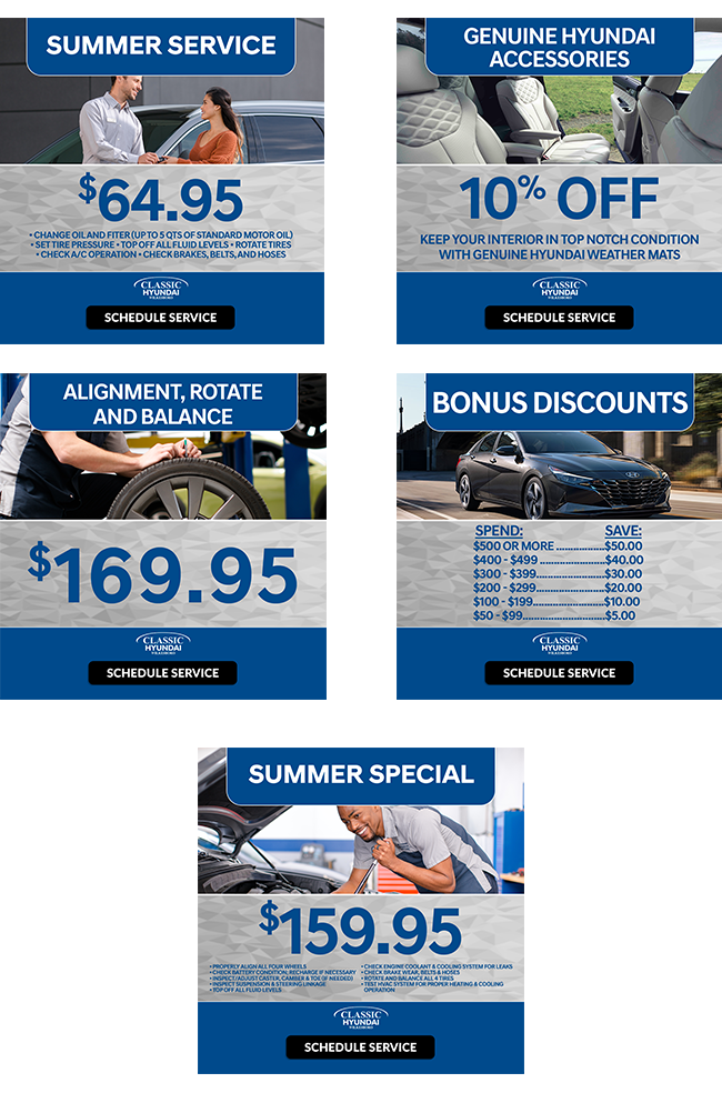 All Hyundai service specials